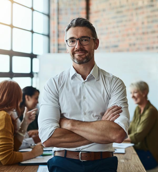 confident man at work